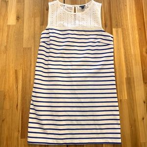 J Crew eyelet and stripes mini dress
